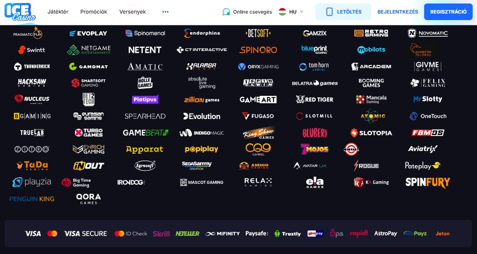 Ice Casino fizetési módok